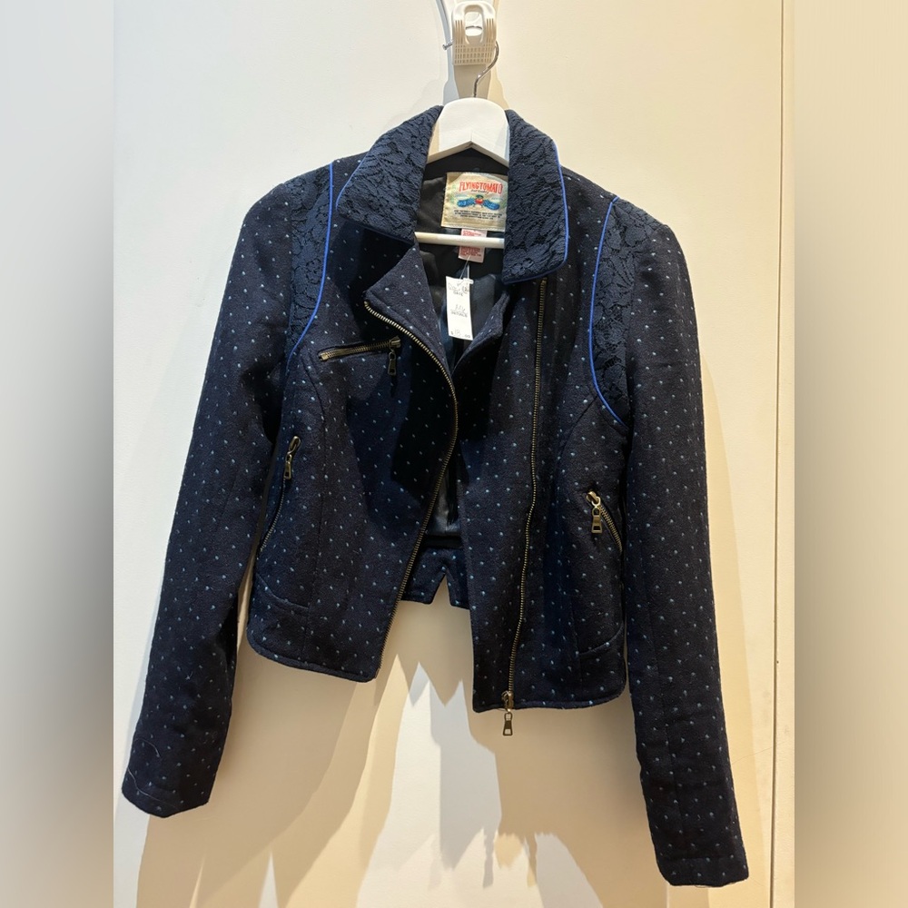 Moto style cropped jacket